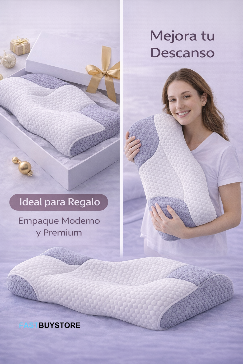 NeuroRest Ergonomic™ - Almohada cervical ergonómica antiestrés