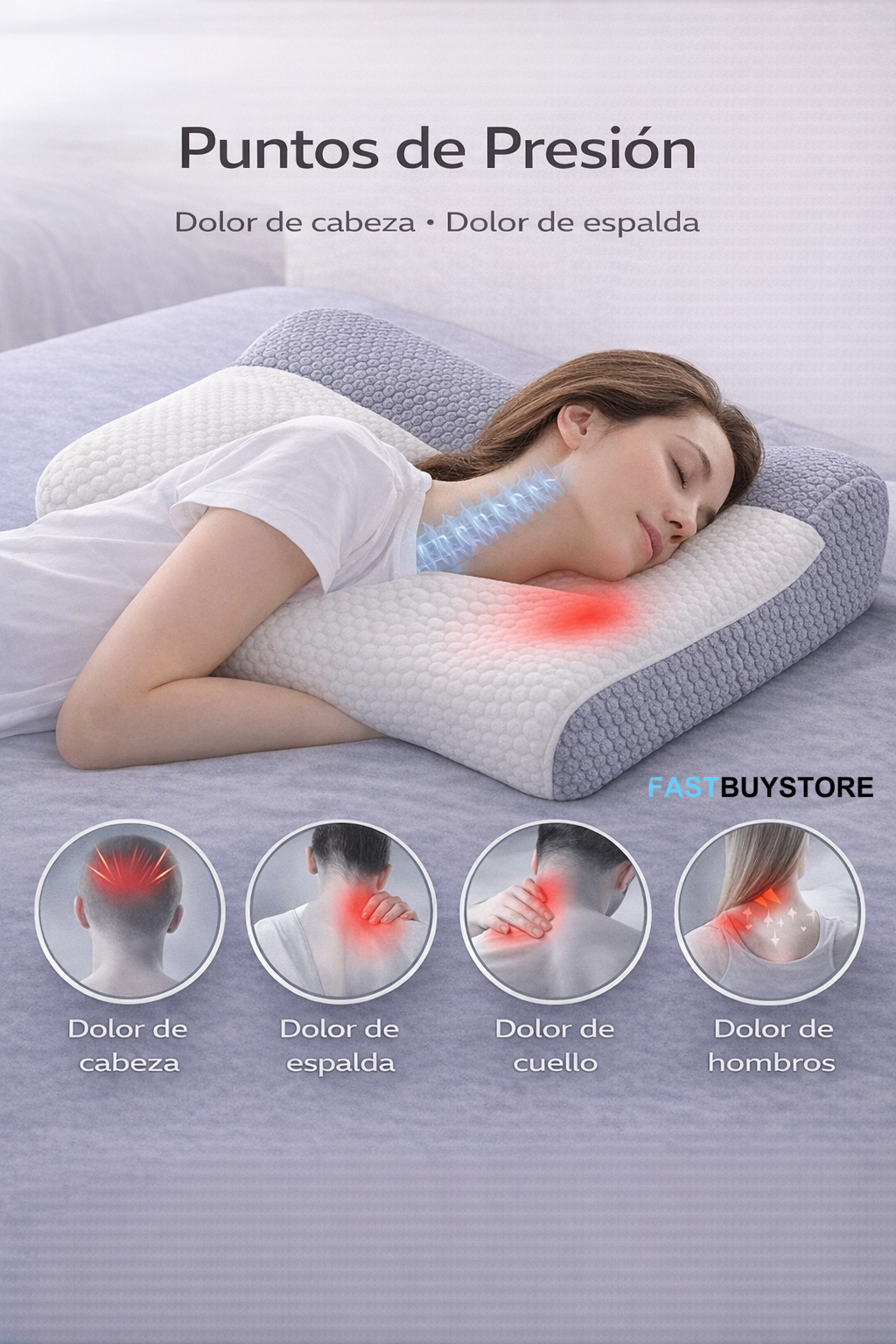 NeuroRest Ergonomic™ - Almohada cervical ergonómica antiestrés