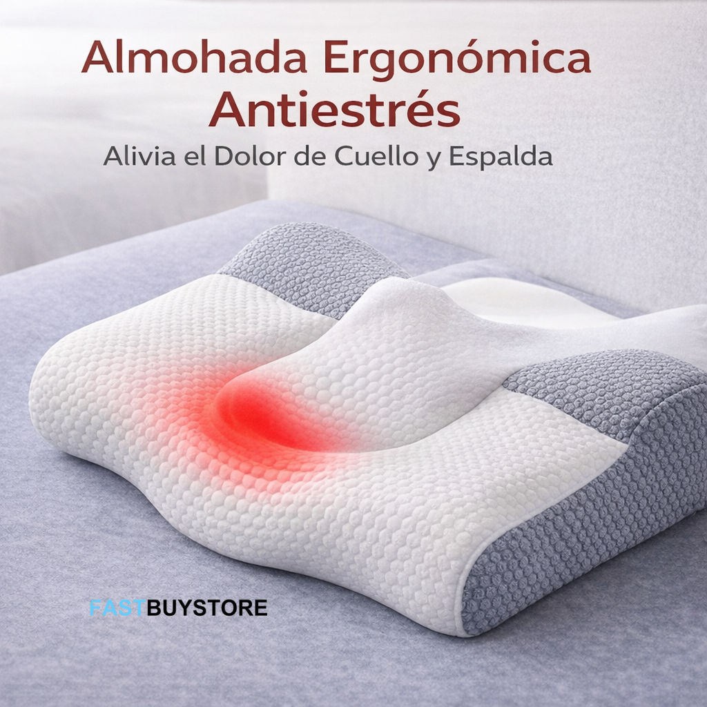NeuroRest Ergonomic™ - Almohada cervical ergonómica antiestrés